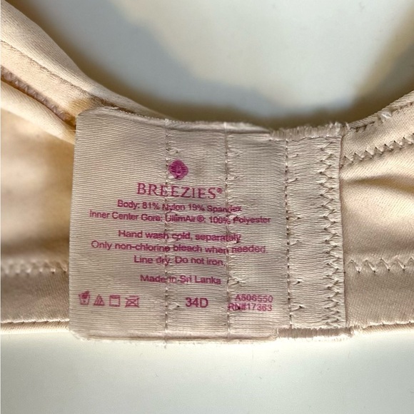 NWT Breezies Porcelain Wide Strap Underwire Bra 34D - Picture 7 of 9